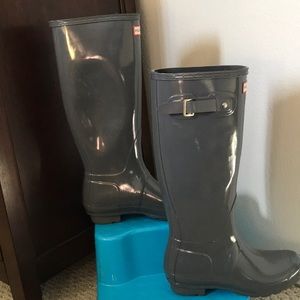 Gray Hunter Rain Boots